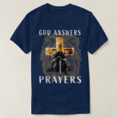 Jesus Gott antwortet Gebete Krieger Männer Christl T-Shirt (Design vorne)