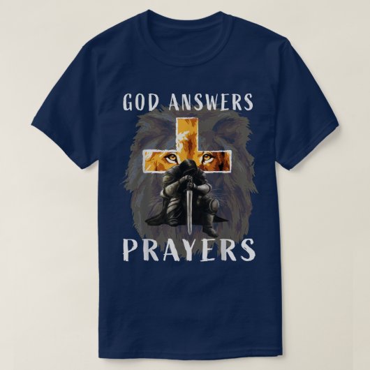 Jesus Gott antwortet Gebete Krieger Männer Christl T-Shirt (Design vorne)