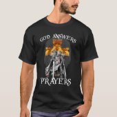 Jesus Gott antwortet Gebete Krieger Männer Christl T-Shirt (Vorderseite)