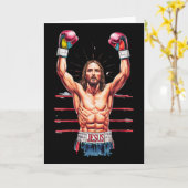 Jesus Gott Kickboxen oder Boxen Sieg Lustiges Meme Karte (Gelbe Blume)