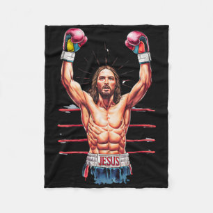 Jesus Gott Kickboxing oder Boxsieg Funny Meme Fleecedecke