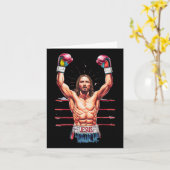 Jesus Gott Kickboxing oder Boxsieg Funny Meme Karte (Gelbe Blume)