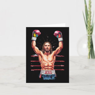 Jesus Gott Kickboxing oder Boxsieg Funny Meme Karte