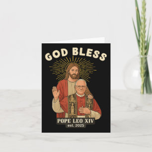 Jesus Gott segne Papst Leo Xiv Karte