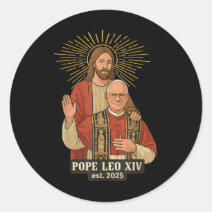 Jesus Gott segne Papst Leo Xiv Runder Aufkleber
