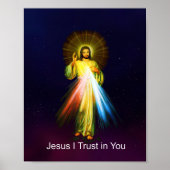 Jesus Göttliche Barmherzigkeit Ich vertraue dir En Poster (Vorne)