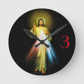 Jesus göttliche Barmherzigkeit Runde Wanduhr (Vorderseite)