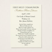 Jesus Göttliche Gnade Erste Kommunion Erinnerung (Rückseite)