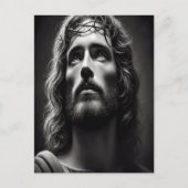 Jesus Göttlicher Hirte mit zender Blick Postkarte (Vorderseite)