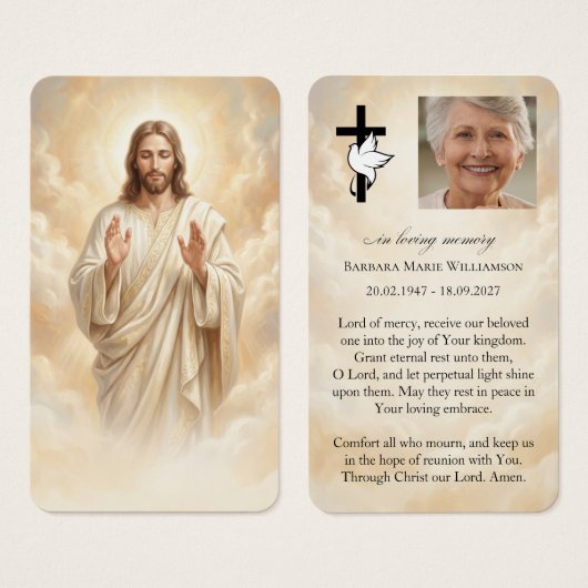 Jesus Grabgebetskarte (Vorne & Hinten)