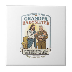 Jesus Großeltern Babysitten Humor Shirt Glaube B Fliese