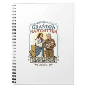 Jesus Großeltern Babysitten Humor T-Shirt Glaube B Notizblock