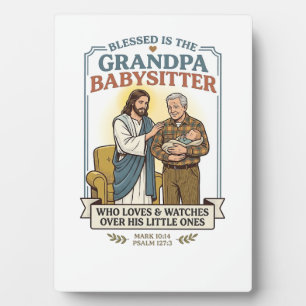 Jesus Großeltern Babysitting Humor T-Shirt Glaube  Fotoplatte