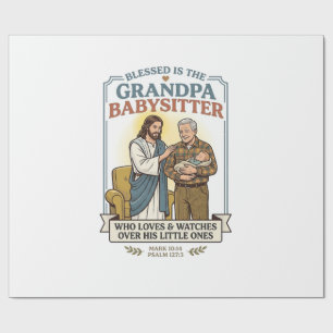 Jesus Großeltern Babysitting Humor T-Shirt Glaube  Geschenkpapier