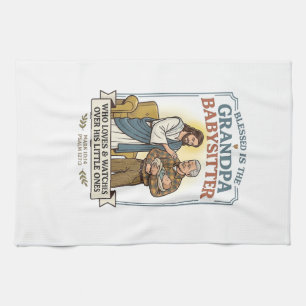 Jesus Großeltern Babysitting Humor T-Shirt Glaube  Geschirrtuch