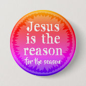 Jesus Grund der Jahreszeit Gradient Weihnachts-But Button (Vorderseite)