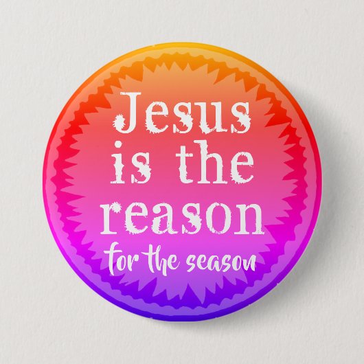 Jesus Grund der Jahreszeit Gradient Weihnachts-But Button (Vorderseite)