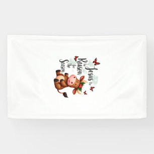 Jesus Grund für die Kuh Weihnachten Christlich Banner