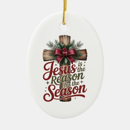 Jesus-Grund-Saison-Ornament Keramik Ornament (Vorne)
