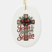 Jesus-Grund-Saison-Ornament Keramik Ornament (Hinten)