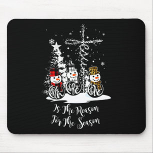Jesus Grund Weihnachtssaison Liebe Snowman C Mousepad
