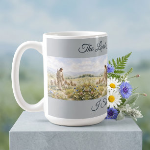Jesus Guter Hirte Wildblumen Aquarell Kaffeetasse