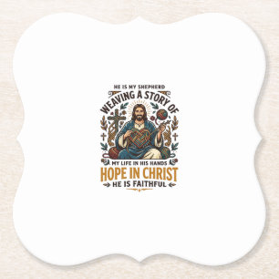 Jesus Häkeln Strick-T-Shirt Inspirierender Glaube Untersetzer