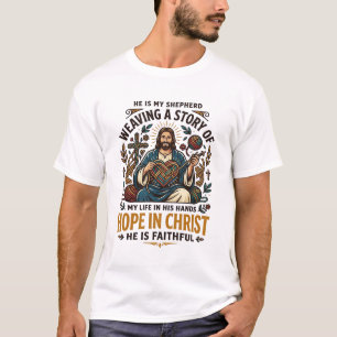 Jesus Häkeln Stricken T-Shirt Inspirierender Glaub