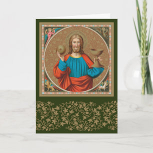 Jesus hält die Eucharistie empor (SNV 050) Karte