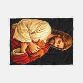 Jesus hält Eichhörnchen christlich Fleecedecke (Vorderseite (Horizontal))