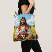 Jesus hält ein Lamm | Religiöser Christ Tasche (Von Nahem)