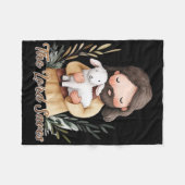 Jesus hält ein weißes Lamm Fleecedecke (Vorderseite (Horizontal))