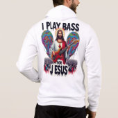 Jesus hält eine Bassgitarre Hoodie (Rückseite)