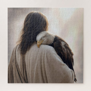 Jesus hält einen kranken Weißkopfseeadler Puzzle