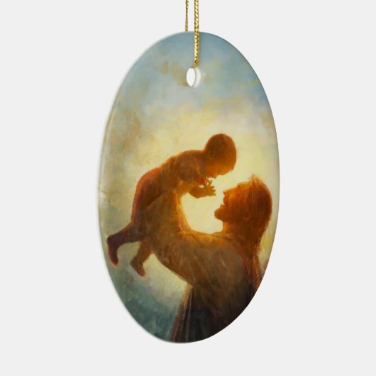 Jesus hält Säuglingsschmuck Keramikornament (Rechts)