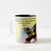 Jesus Hand Zweifarbige Tasse (Vorderseite Links)