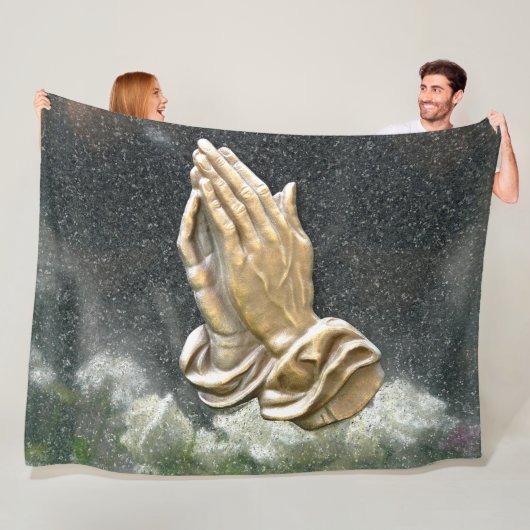 JESUS HANDS IN PRAYER FLEECEDECKE (Beispiel)
