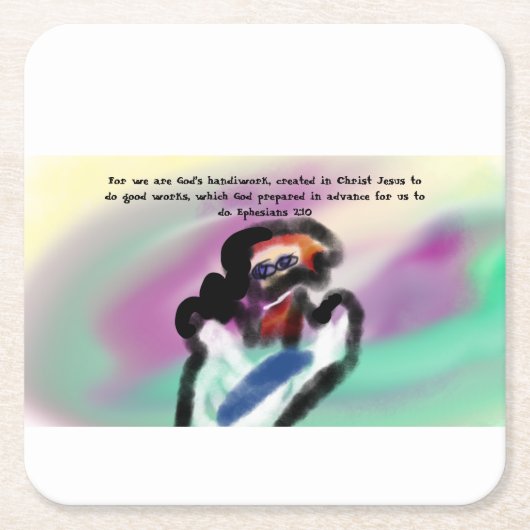 jesus handwork rechteckiger pappuntersetzer (Vorderseite)