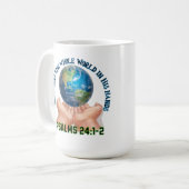 Jesus Has the Whole World in His Hands-Christian Kaffeetasse (Vorderseite Links)