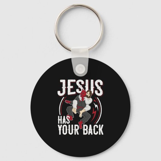 Jesus Has Your Back Brazilian Jiu Jitsu BJJ Christ Schlüsselanhänger (Vorderseite)