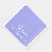 Jesus hat Bluebell Lila Christlichen Ostern Serviette (Ecke)