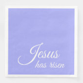 Jesus hat Bluebell Lila Christlichen Ostern Serviette (Vorderseite)