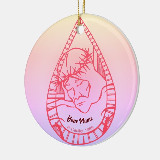 Jesus hat Christliche Verzierung geschmissen Keramik Ornament (Links)