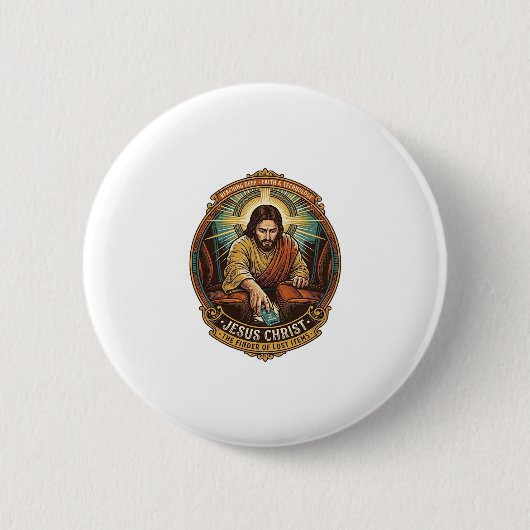 Jesus hat das Telefon zwischen Autositzen fallen l Button (Vorderseite)
