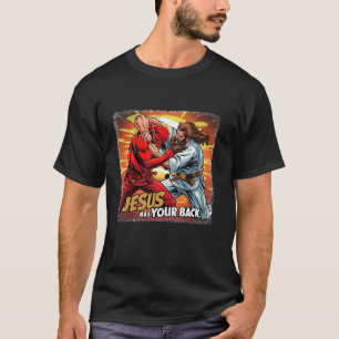 Jesus Hat deinen Rücken Jiu Jitsu Retro Christlich T-Shirt