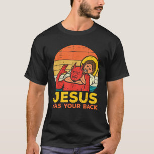 Jesus Hat Deinen Rücken Jiu Jitsu Retro Christlich T-Shirt