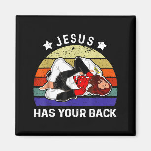 Jesus hat deinen Rücken Jiu Jitsu Ringen vs Teufel Magnet