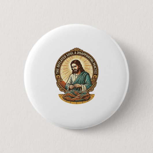 Jesus hat den flachen Yoga-Ball komplett entleert Button (Vorderseite)