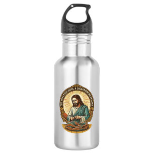 Jesus hat den flachen Yoga-Ball komplett entleert Edelstahlflasche