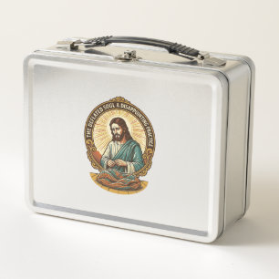 Jesus hat den flachen Yoga-Ball komplett entleert  Metall Brotdose